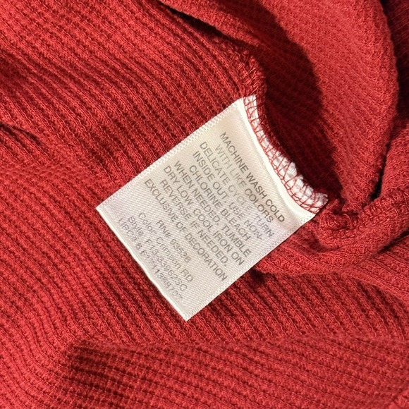 Ecko Unltd Mens XL Thermal Shirt Red Waffle Knit Long Sleeve Graphic - Picture 6 of 9